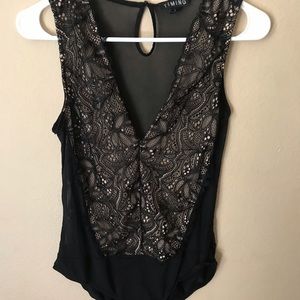 Black lace leotard